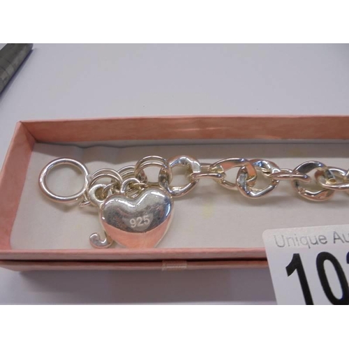 1037 - A heavy silver bracelet, (0.925), 54 grams.