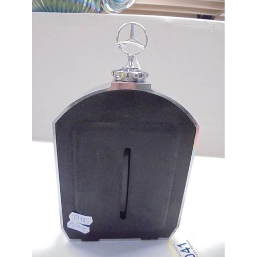 1041 - A vintage Classic Stable Ltd., Mercedes radiator grill hip flask.