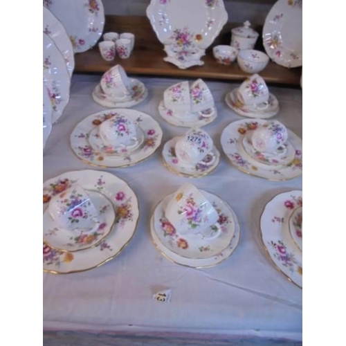 1275 - In excess of fifty pieces of Royal Crown Derby Posies dinner and tea ware, COLLECT ONLY.