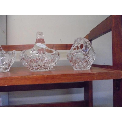 1278 - Four good quality cut glass baskets in various sizes.