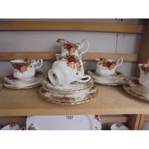 1297 - Approximately 30 pieces of Royal Crown Derby Old Country Roses porcelain, COLLECT ONLY.