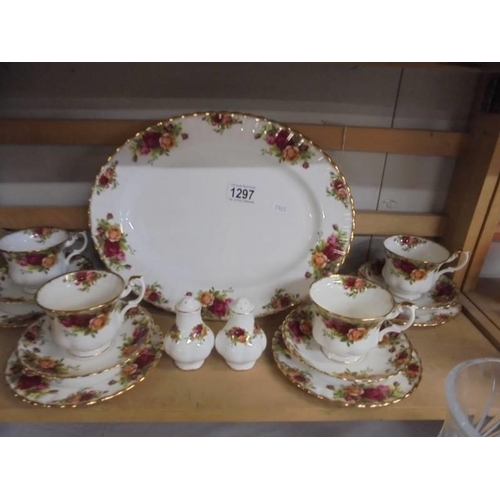 1297 - Approximately 30 pieces of Royal Crown Derby Old Country Roses porcelain, COLLECT ONLY.