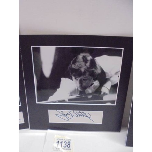 1138 - Three Jimmy White photographs with signatures.