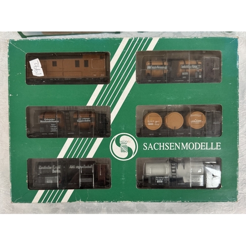 177 - 3 Boxed Sanchsen modelle HO gauge goods wagon multipacks