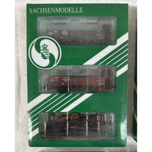 177 - 3 Boxed Sanchsen modelle HO gauge goods wagon multipacks