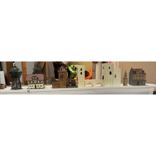 182 - A large collection of HO gauge model buildings of a German town (Collect Only)