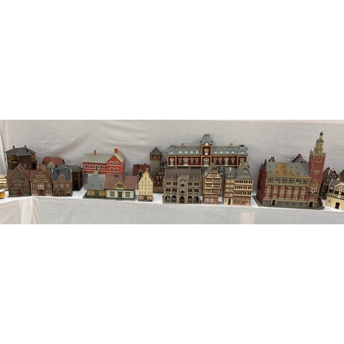 182 - A large collection of HO gauge model buildings of a German town (Collect Only)