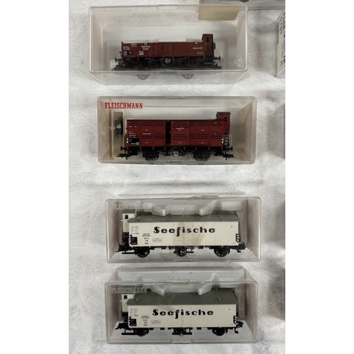 183 - 9 Boxed Fleischmann rolling stock 5361, 5381 x 2, 5420, 5430, 5433, 5812 x 2 & 5731