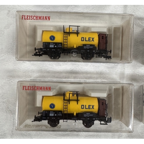 184 - 10 Boxed Fleischmann HO gauge rolling stock. 5831, 5833 x 2, 5834, 5837, 5840, 5841 x 2 & 5845 x 2