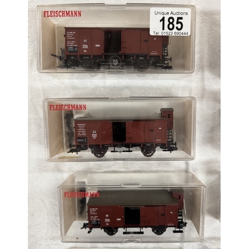 185 - 10 Boxed Fleischmann HO gauge rolling stock 5861 x 5 & 5866 x 5