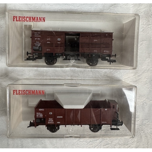 186 - 10 Boxed Fleischmann HO gauge rolling stock 5831, 5833 x2, 5834, 5837, 5840, 5841 x 2 & 5845 x 2