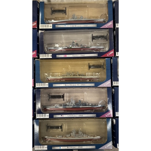 190 - 17 boxed models of warships (From magazine)