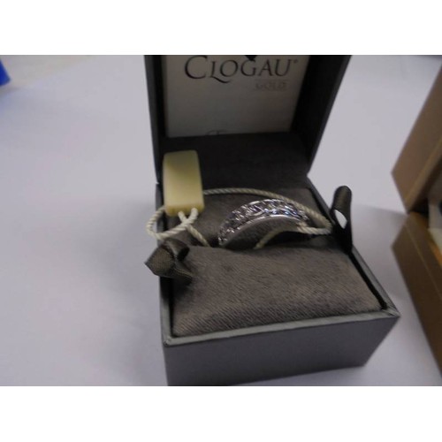 1056 - Five silver Clogau rings in boxes, all size M half.