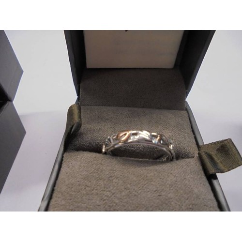 1056 - Five silver Clogau rings in boxes, all size M half.