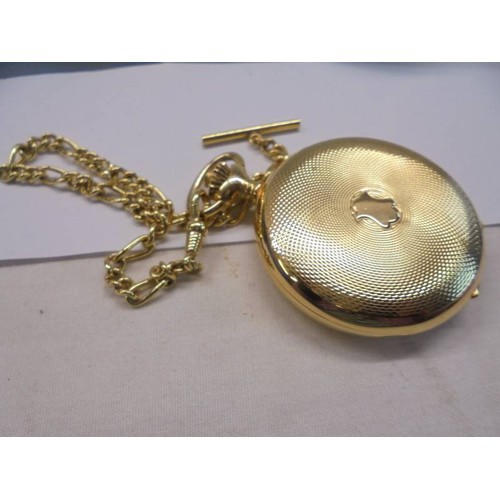 1058 - A Gradus G P hunter skeleton pocket watch No. D026 with 1985 guarantee.