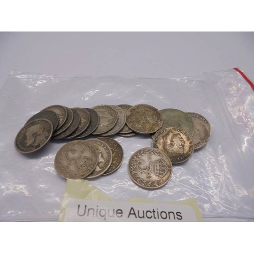 1060 - 28.46 grams pre 1920 silver sixpences and 73.5 grams 1920-1946 silver coins (3.6 ounces).