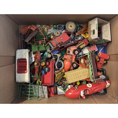 10 - 2 Boxes of playworn diecast including Matchbox & Corgi etc