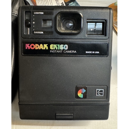 3 - A Kodak EK160 instant camera, bag & A polaroid land camera etc