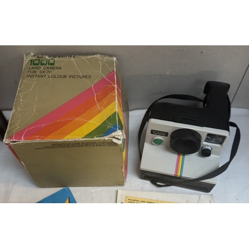 3 - A Kodak EK160 instant camera, bag & A polaroid land camera etc