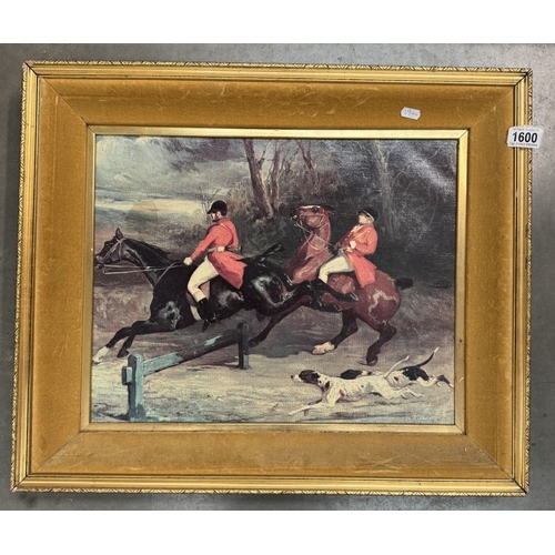 1600 - A gilt framed oil on canvas Fox Hunting by Dreux