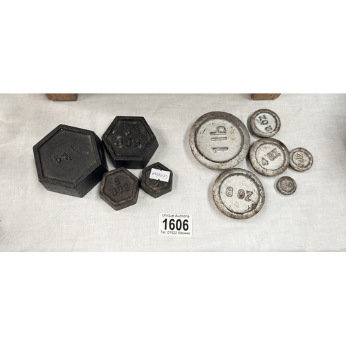 1606 - 2 sets of cast iron weights