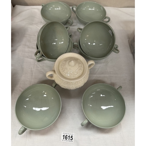 1615 - 8 Wedgwood soup bowls & A Wedgwood sugar bowl