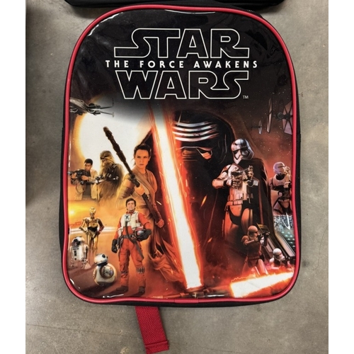 1616 - 2 Star Wars backpacks & a box of toys