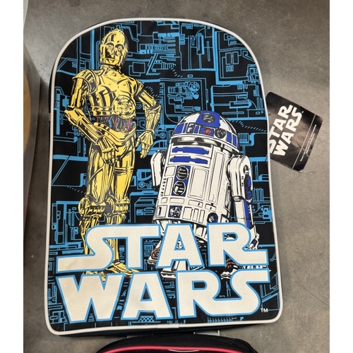 1616 - 2 Star Wars backpacks & a box of toys