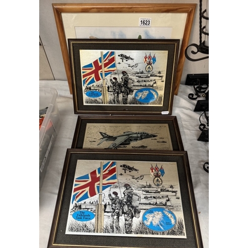 1623 - A quantity of military framed images