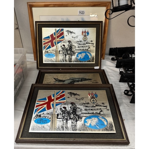 1623 - A quantity of military framed images