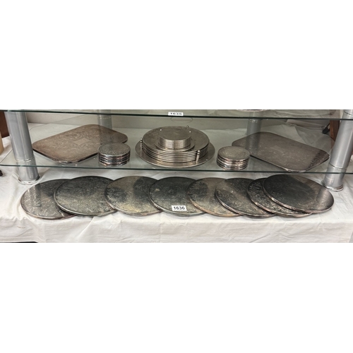 1636 - A quantity of silver plate wine coasters & plate coasters (34 items in total)