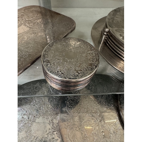 1636 - A quantity of silver plate wine coasters & plate coasters (34 items in total)