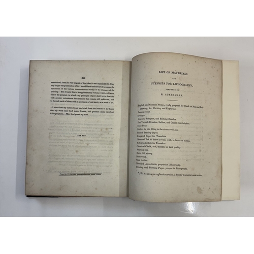 1261 - History of Lithography by Alois Senefelder, 1819, lovely bound copy but tear to one page and frontis... 