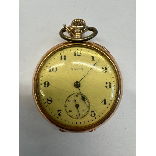 1139 - A 14ct gold Elgin pocket watch. Elgin, USA 15 Jewels