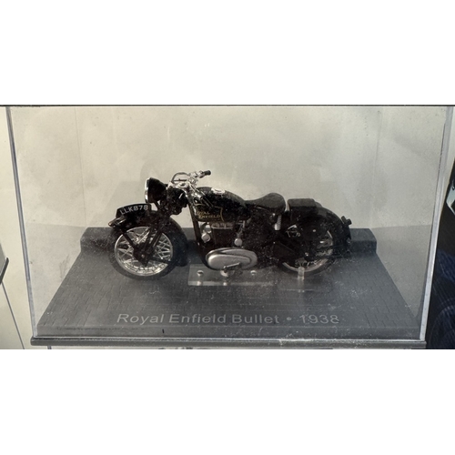 106 - A quantity of boxed motorcycle models including Norton, Vincent, Royal Enfield etc & A boxed scooter... 