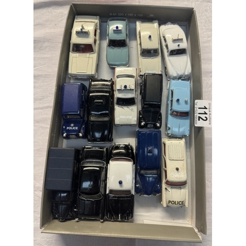 112 - A mixed lot of police diecast cars including Corgi, Vanguard, Dinky etc