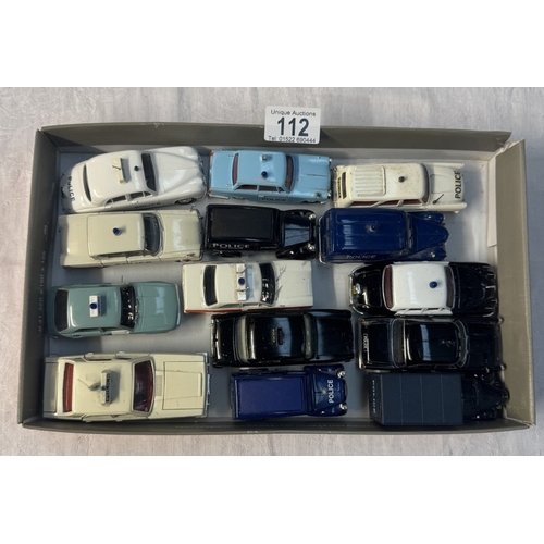 112 - A mixed lot of police diecast cars including Corgi, Vanguard, Dinky etc