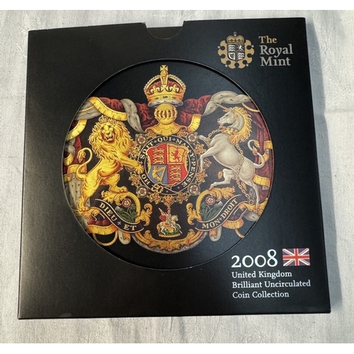 96 - A quantity of coins & stamps including 2008 Brilliant uncirculated coin collection set, Carded 2006 ... 