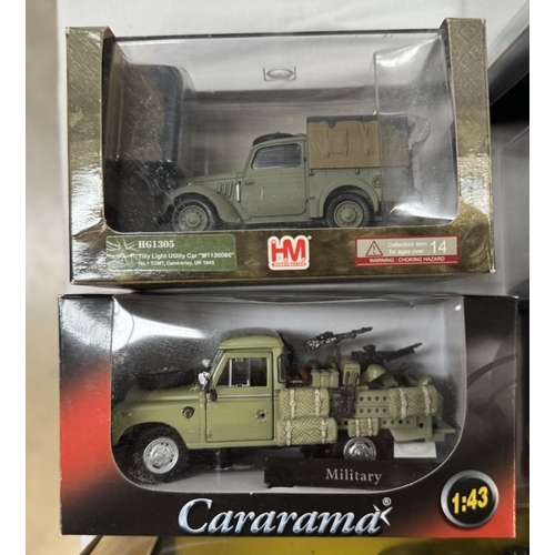 120 - A quantity of boxed military vehicles including Solido, Hobby Master, Lledo etc