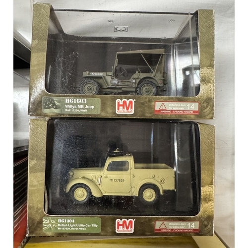 120 - A quantity of boxed military vehicles including Solido, Hobby Master, Lledo etc