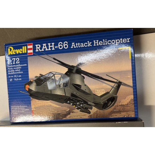 194 - 4 Boxed Revell model kits, 04469 Helicopter, 00026 Missile & Launcher, EH-101 Merlin, MV22 Osprey & ... 