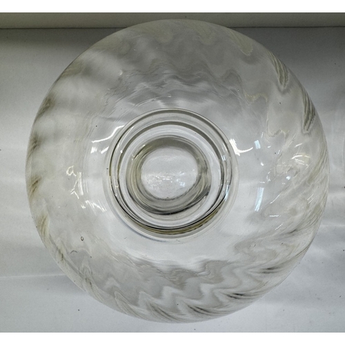 1150 - Two glass domes with twisted swirl design