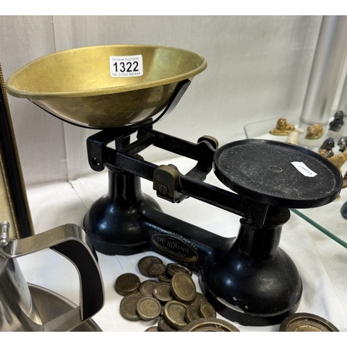 1322 - A set of vintage scales & many weights