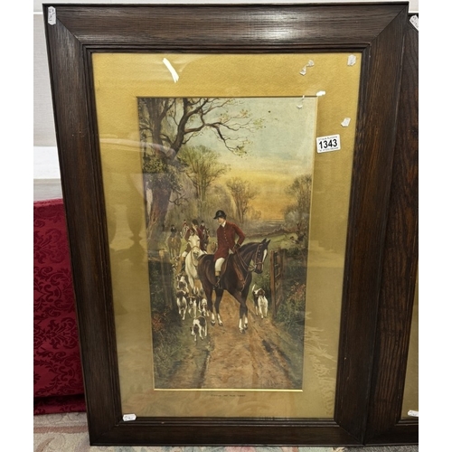 1343 - Two framed & glazed W.Gilbert watercolours. Hunting scenes. Going To The Meet & In At The Death