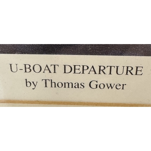 1347 - U-Boat Departure by Thomas Gower signed Limited Edition 388/1500 print of submarines