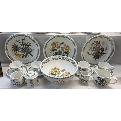 1361 - A good lot of Port Meirion Botanic Garden, Botanic Roses tableware etc