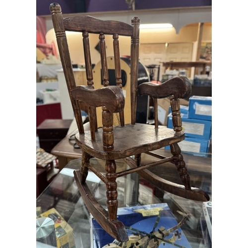 197 - 2 Teddy / dolls rocking chairs. & 1 Arm chair