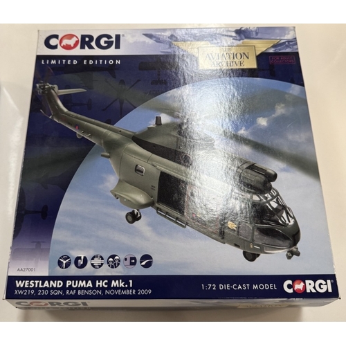 198 - A selection of boxed Corgi Aviation Archive model light and heavy helicopters. AA39006, AA27001, AA3... 