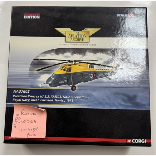 198 - A selection of boxed Corgi Aviation Archive model light and heavy helicopters. AA39006, AA27001, AA3... 