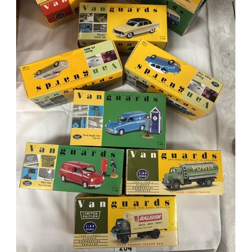 204 - 11 boxed Vanguards diecast vehicles